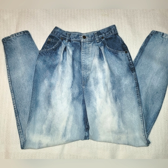 80's Chic Bleach Distressed jeans Sz 8/9L 🇺🇸 - Picture 4 of 14